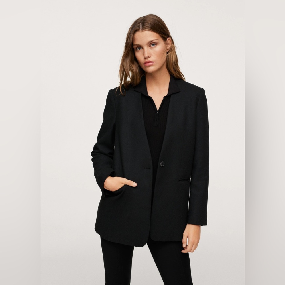 Structured Blazer Without Lapels - image 2